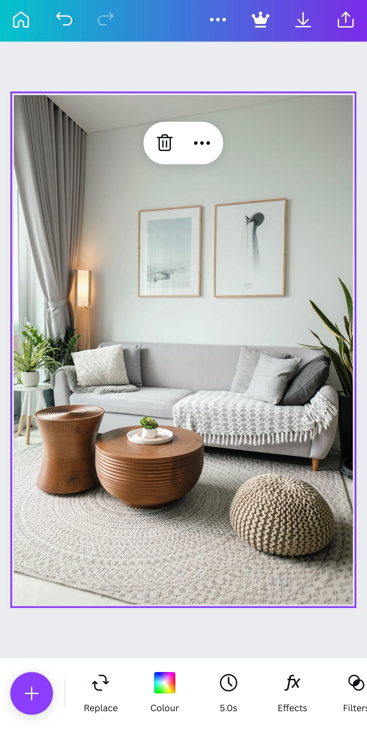 Modern, cozy living room