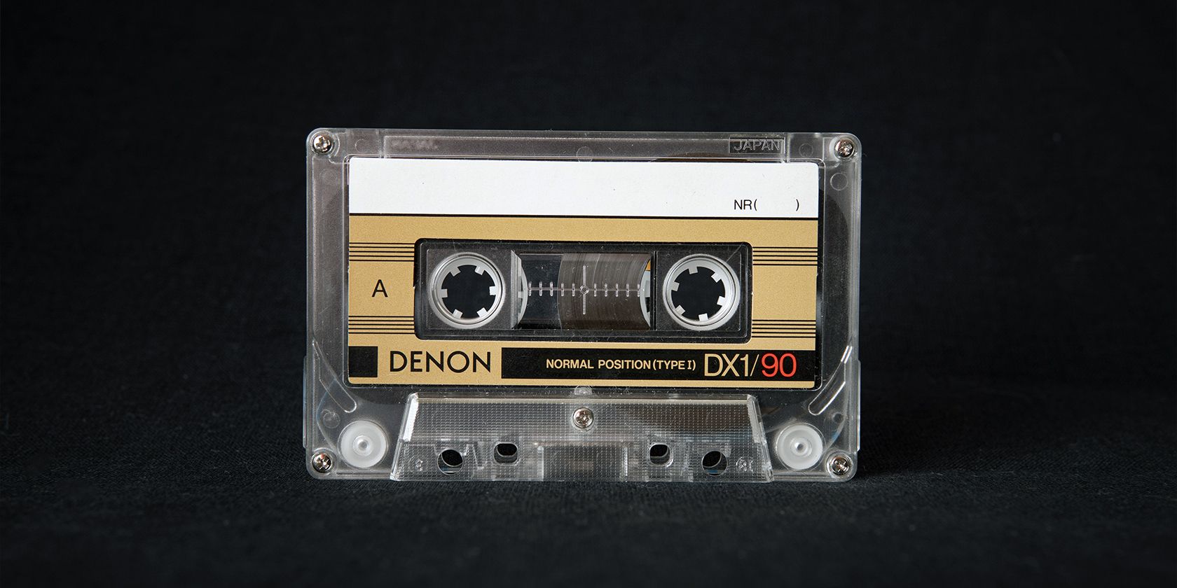 cassette tape on a black background