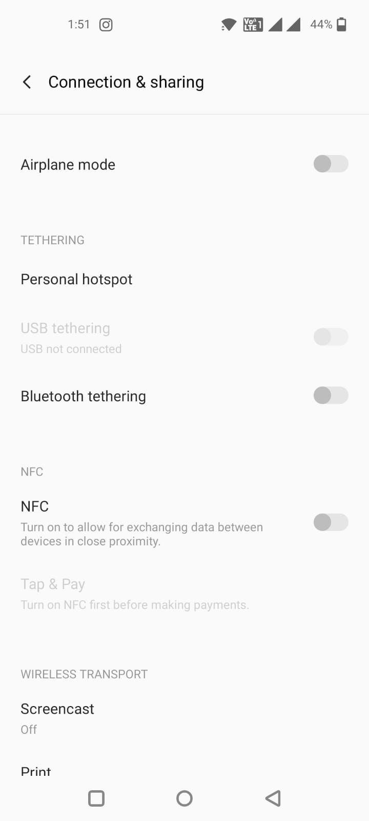 accessing the personal hotspot settings from the connection and sharing section