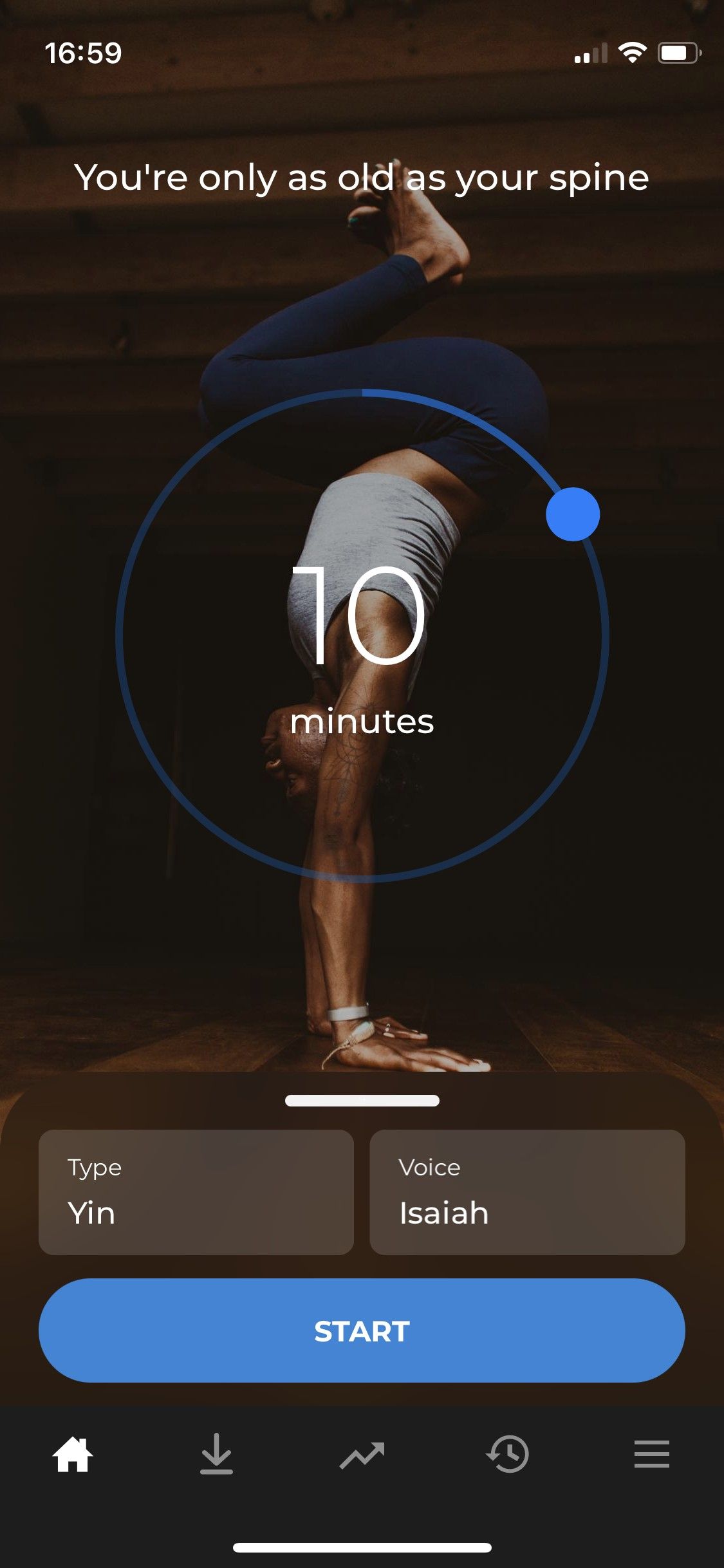 Downdog yoga app - suitable for short yoga practise