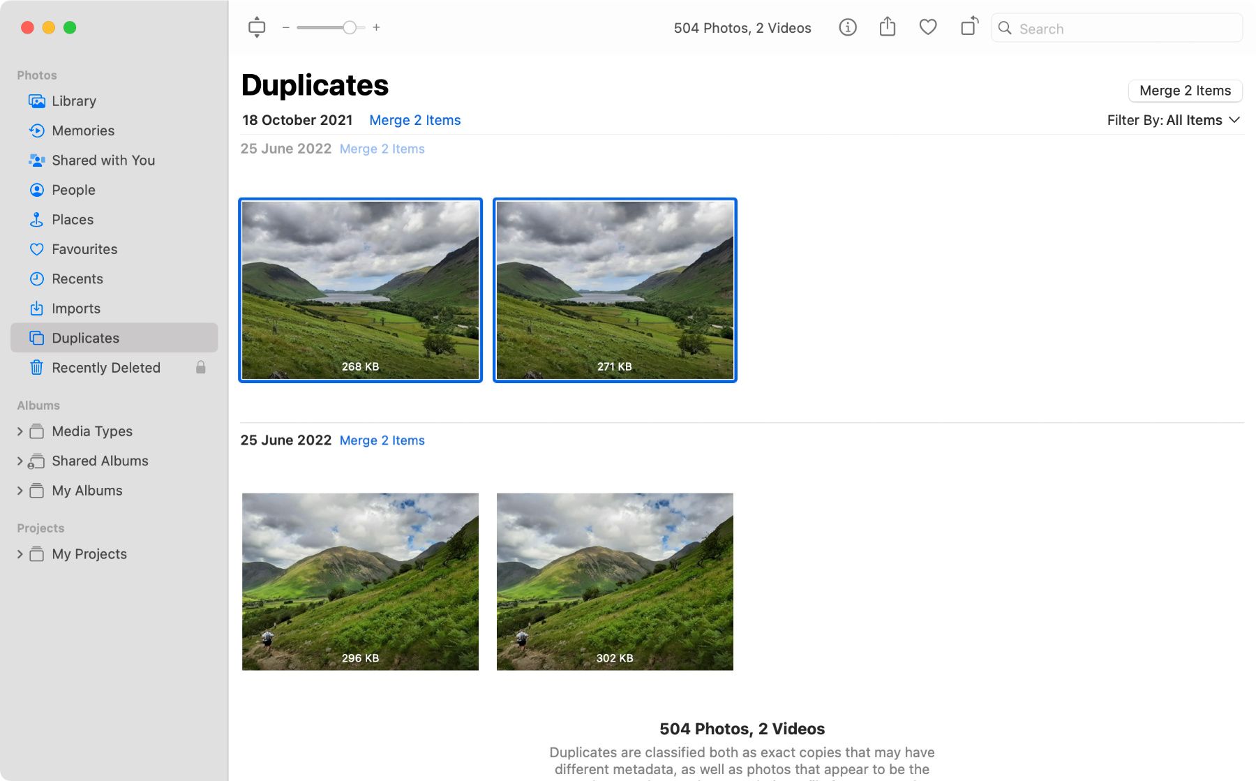 find duplicates in photos mac