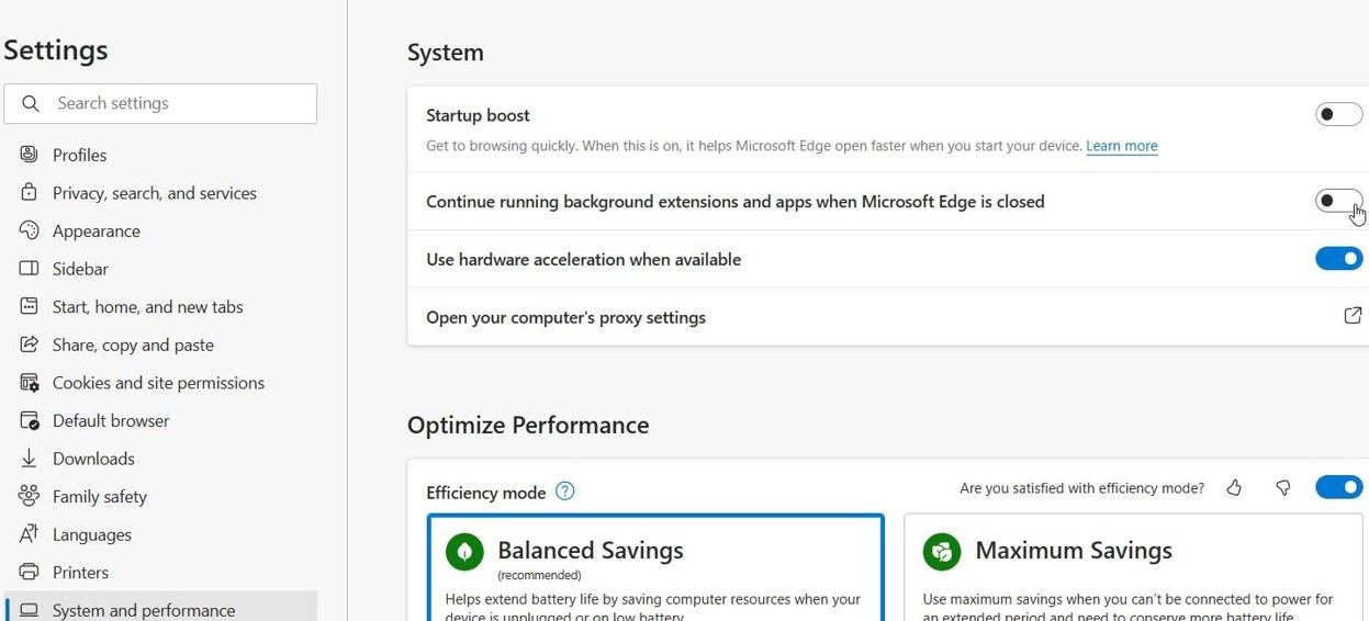 تغییر تنظیمات در Microsoft Edge