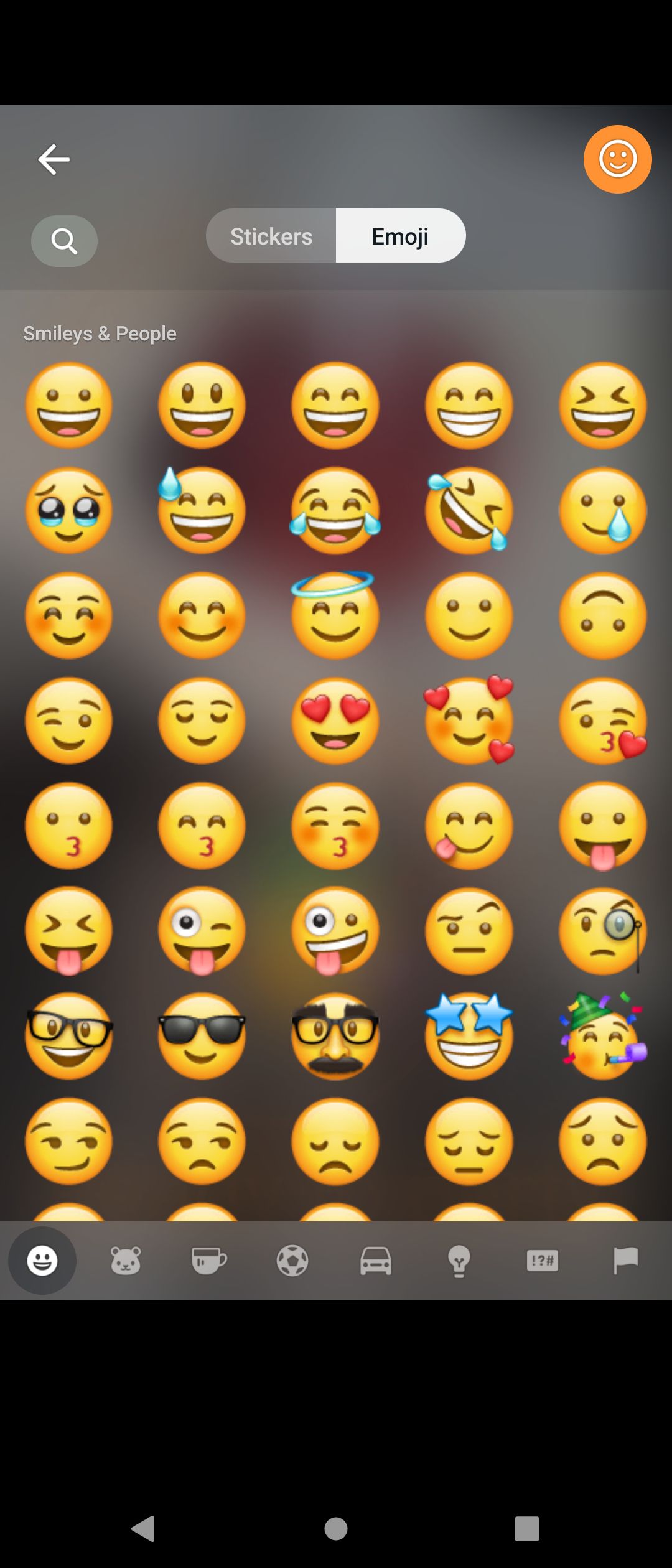 Emojis e adesivos para atualização de status do WhatsApp no ​​​​Android