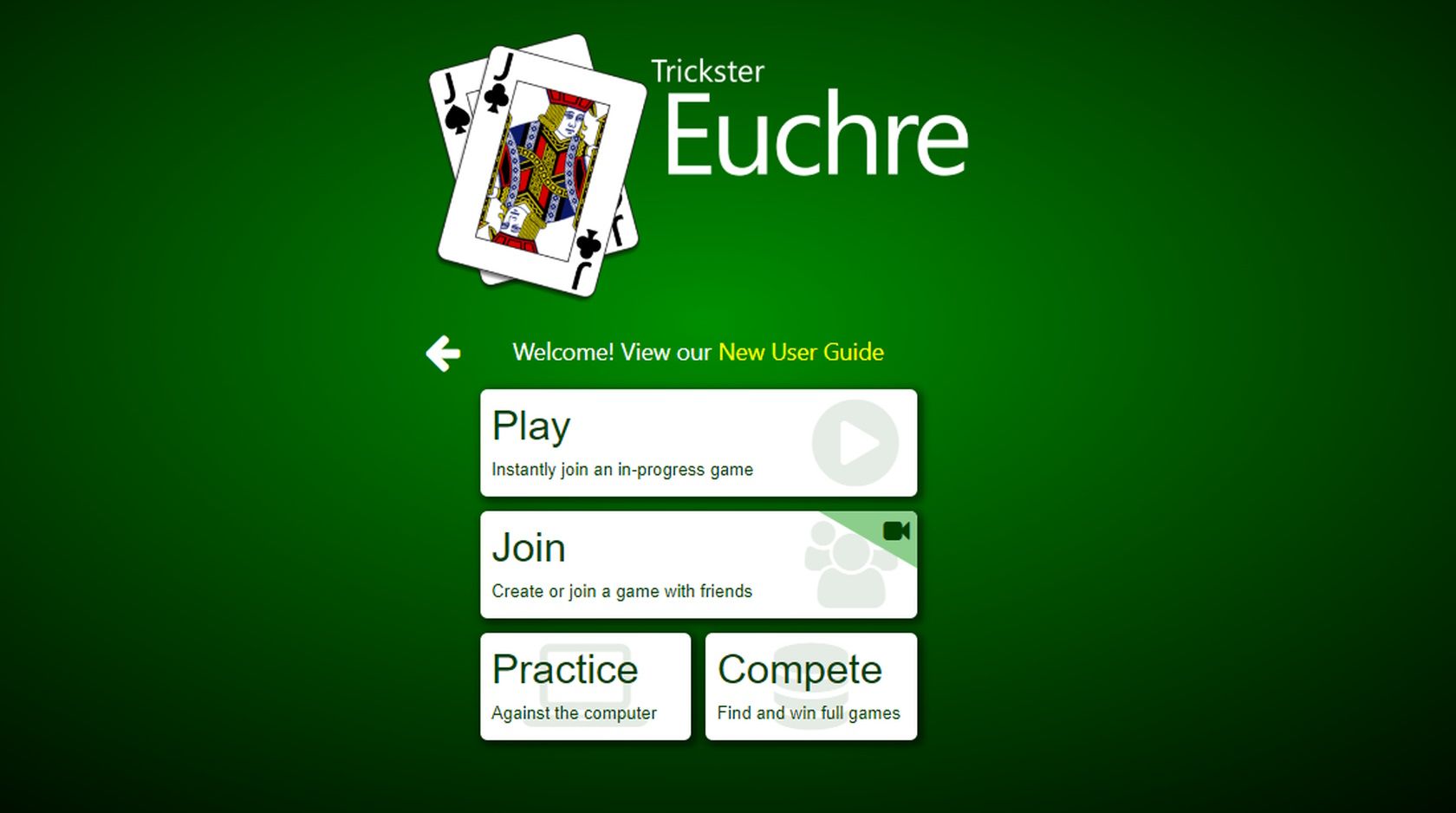 euchre trickster card game website