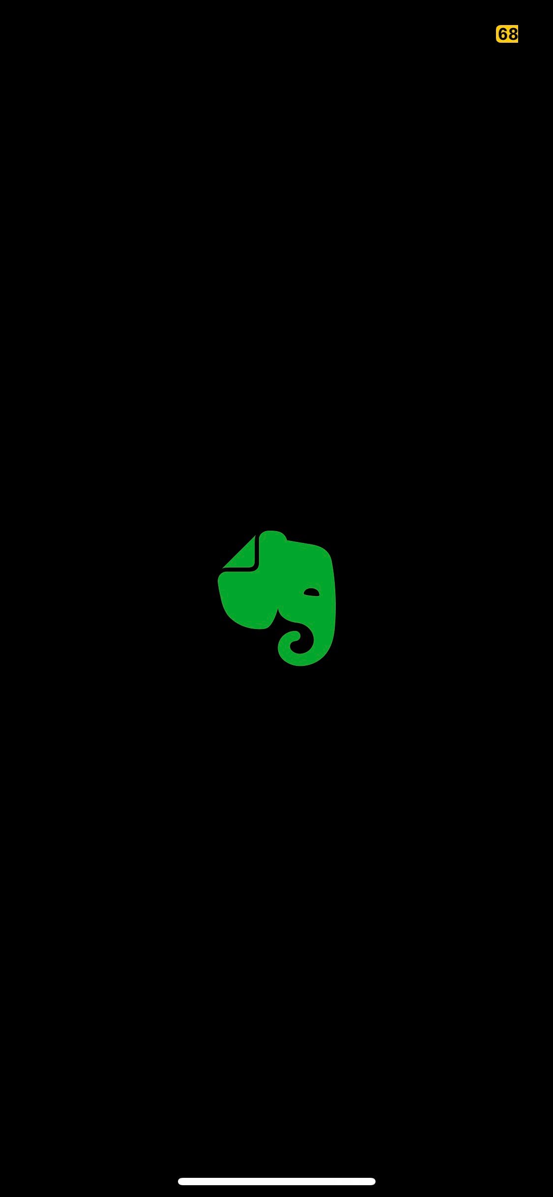 Evernote app loading screen on iOS