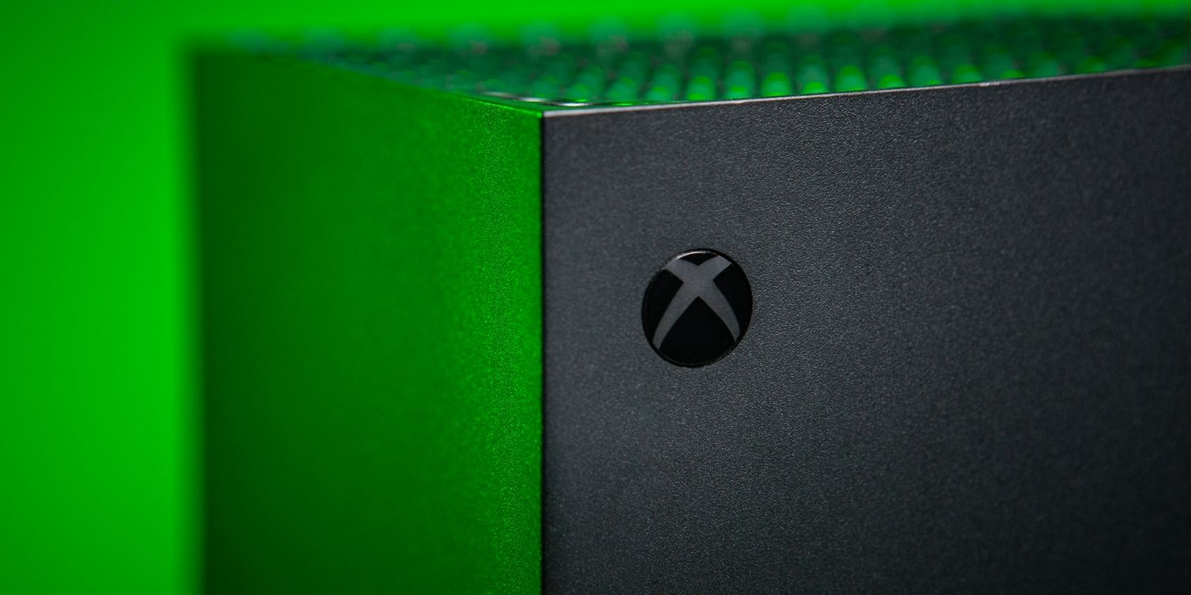 A photograph of the power button for an Xbox Series X 