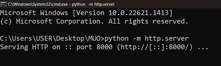 Thiết lập máy chủ web python thông qua dấu nhắc lệnh