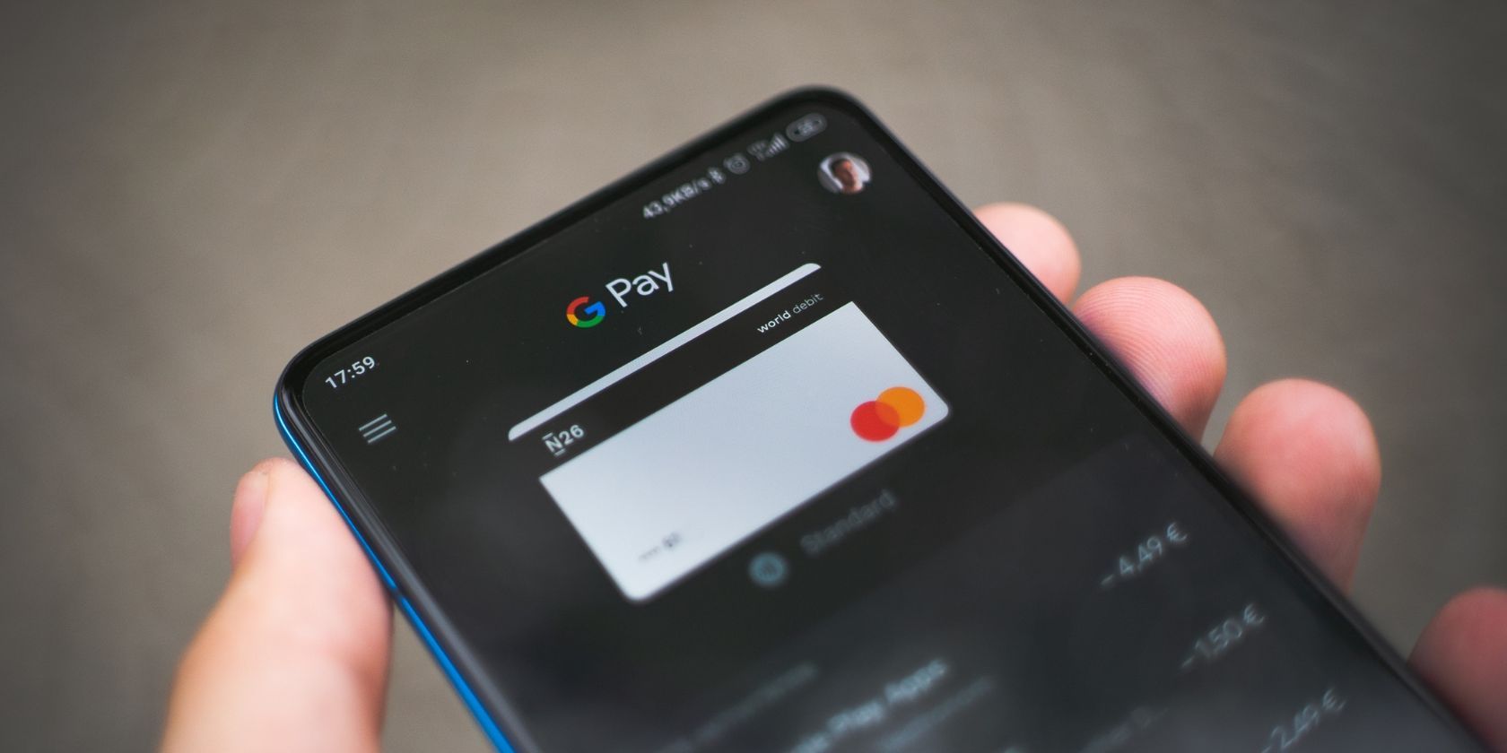 google pay app open on smartphone