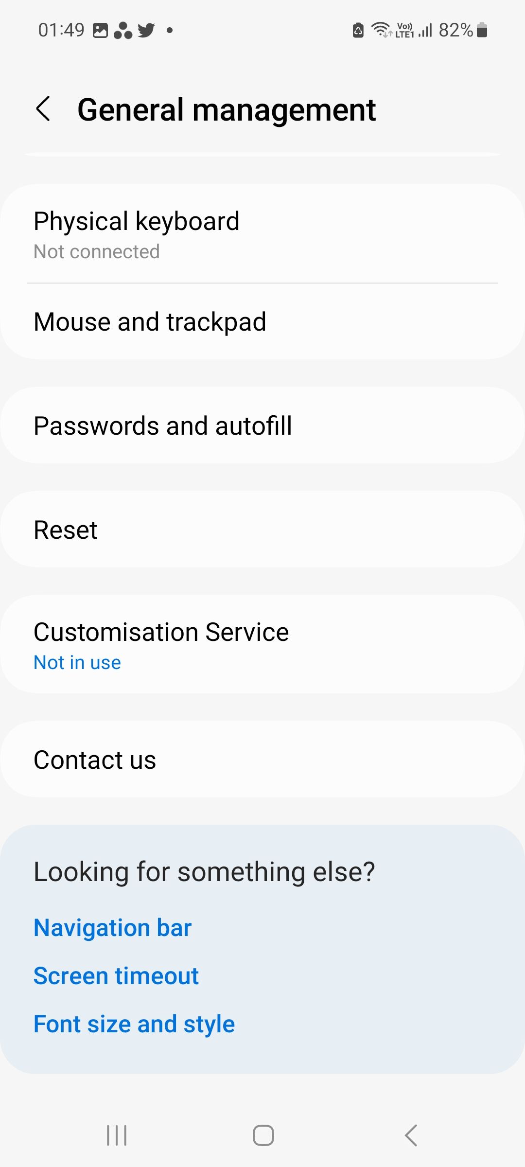 selecting the reset option in settings