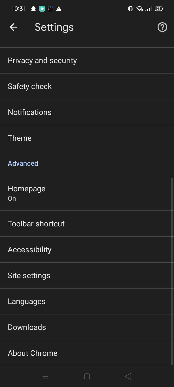 Go to Site Settings in Chrome App Settings on Android