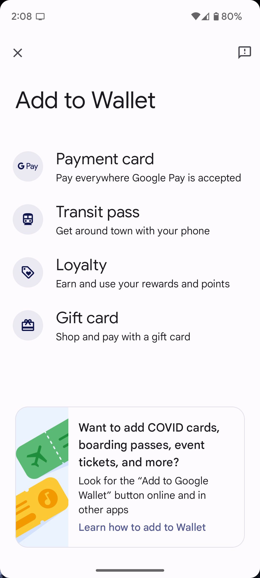 Adding a transit pass to Google Wallet