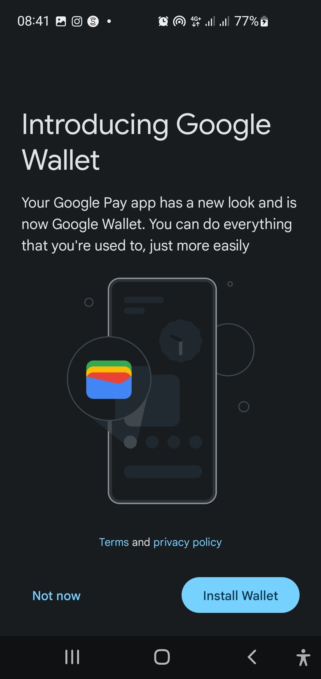 An ad introducing Google Wallet