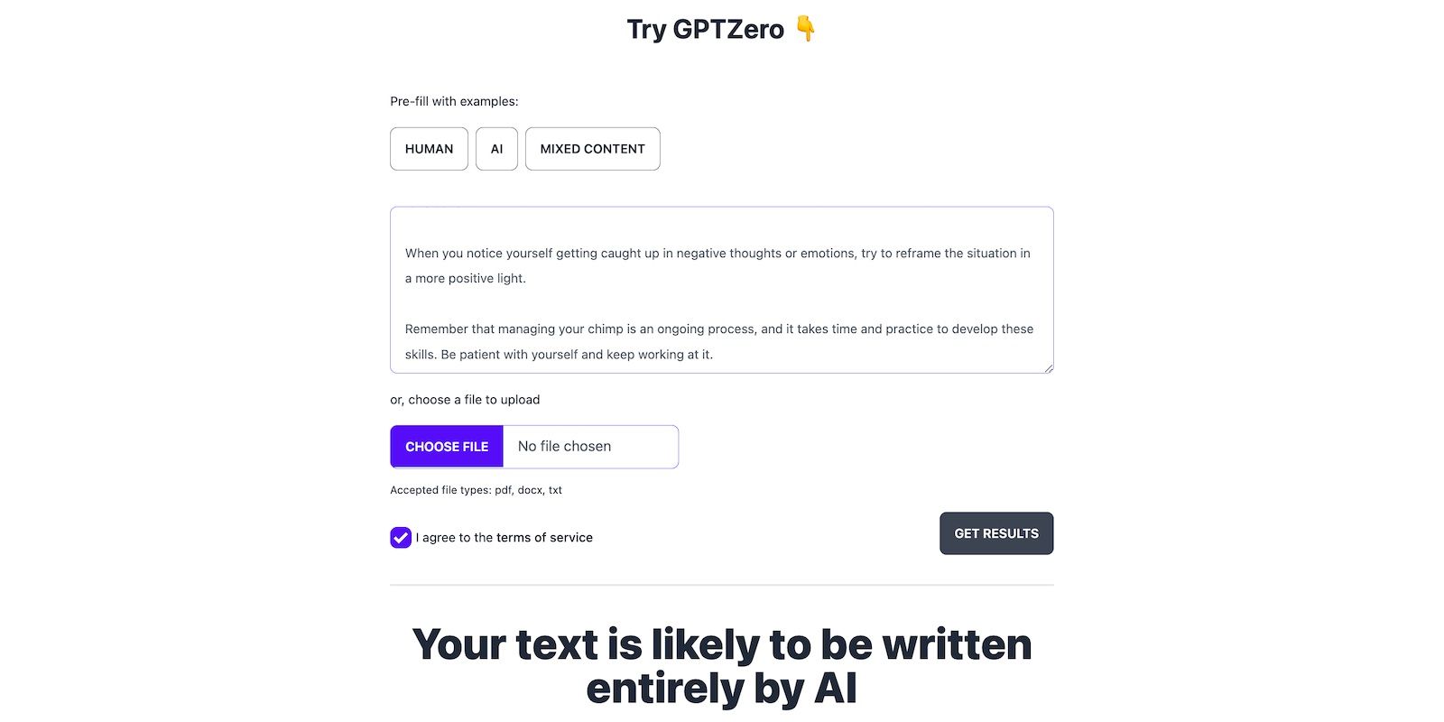 GPTZero Detecting AI-Generated Text
