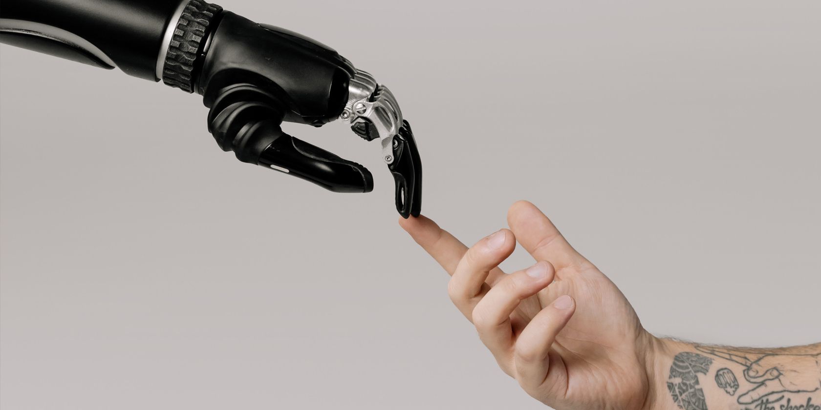 Human handshake with robot