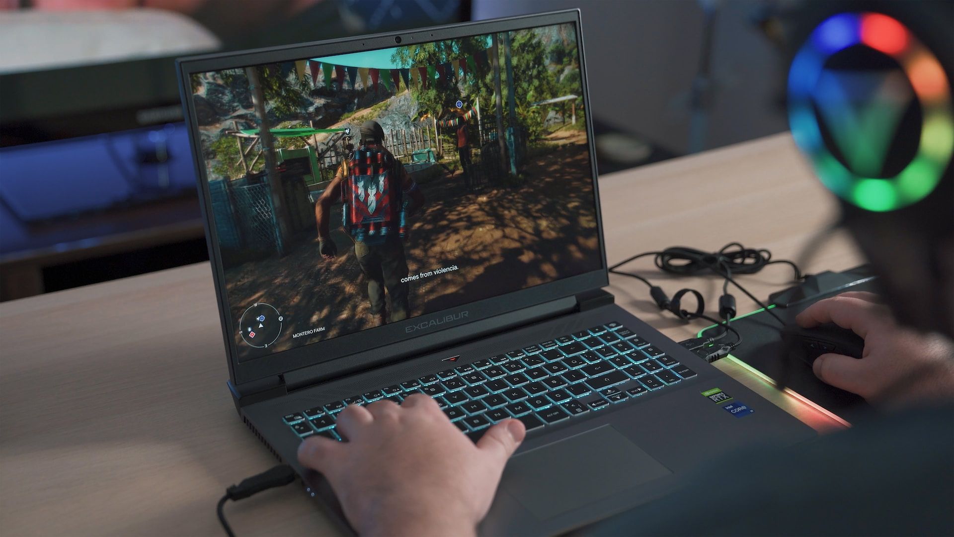 Image of a person playing a game on a PC