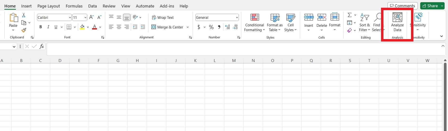 A spreadsheet that highlight Analyze Data