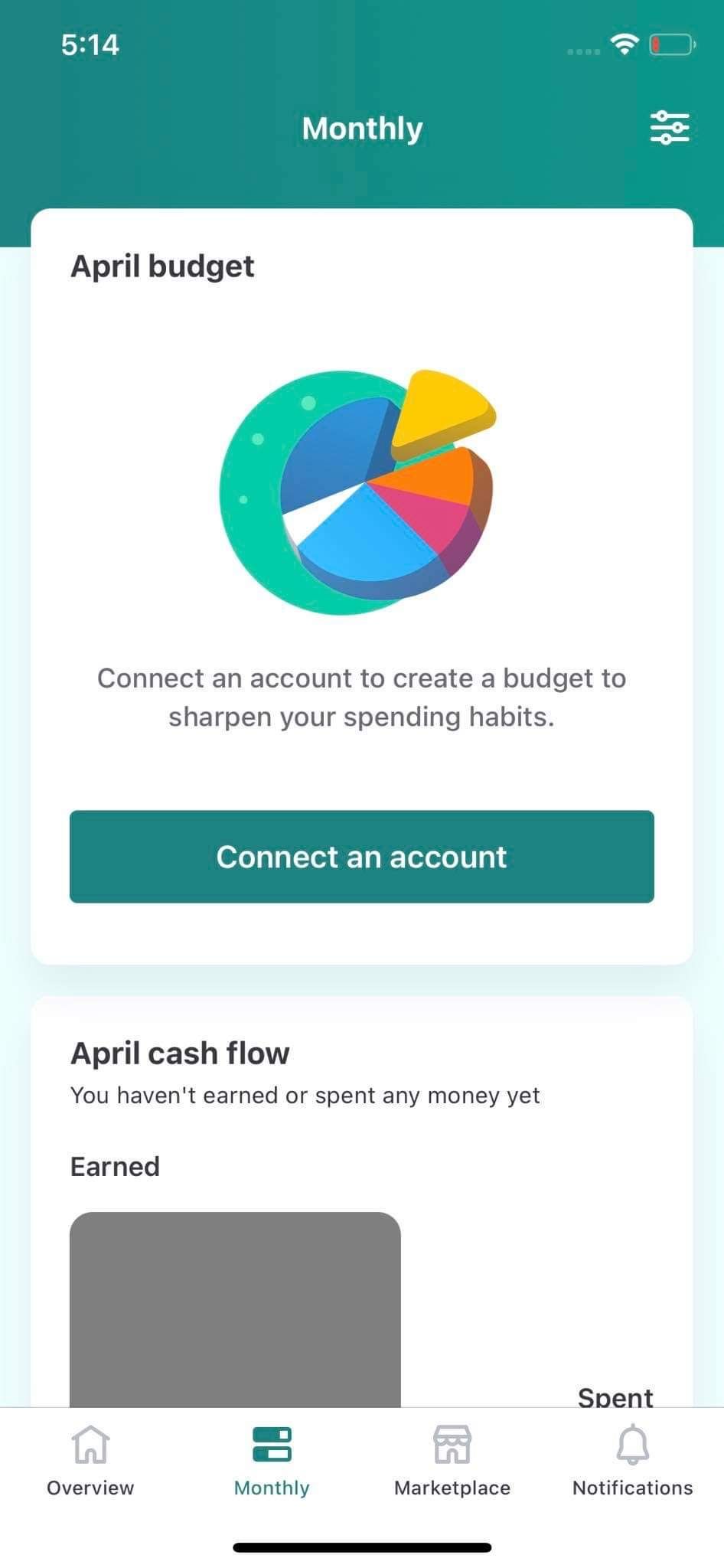 Mint app Monthly Expenditure