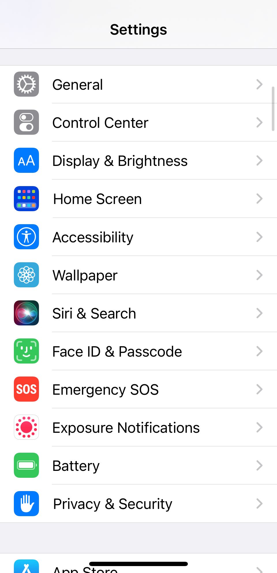iphone settings menu general