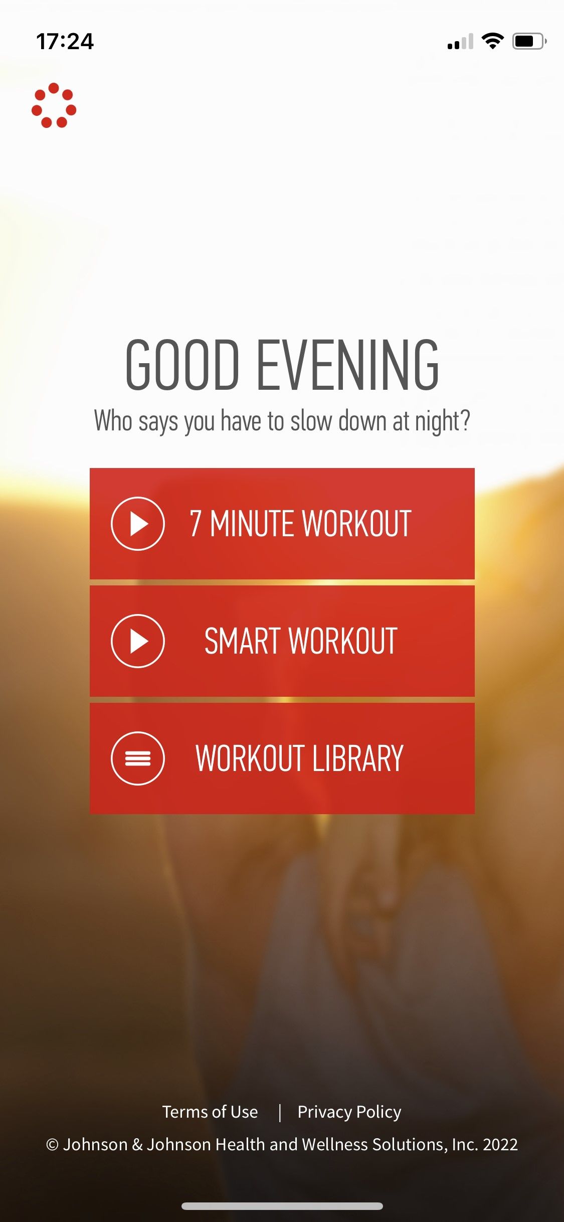 J&J 7 minute workout app screenshot
