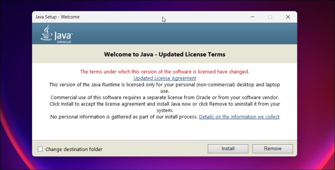 Environnement D'Exécution Java Installer Windows