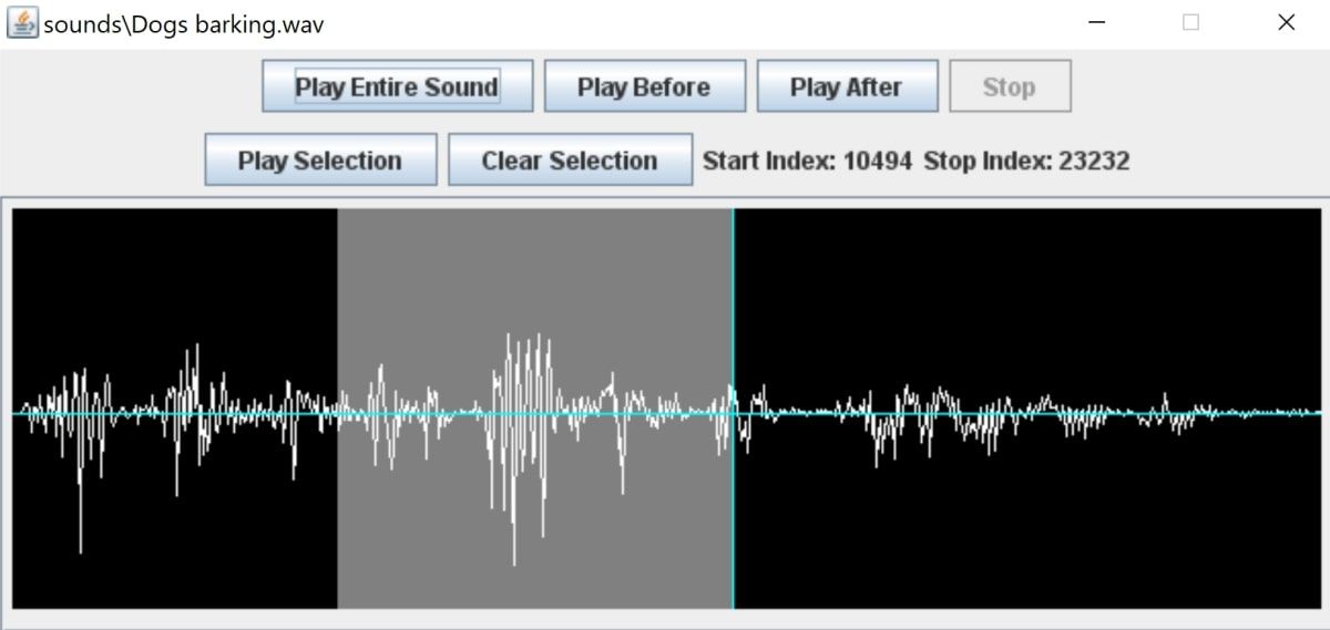 Sampel yang dipilih dalam gelombang suara