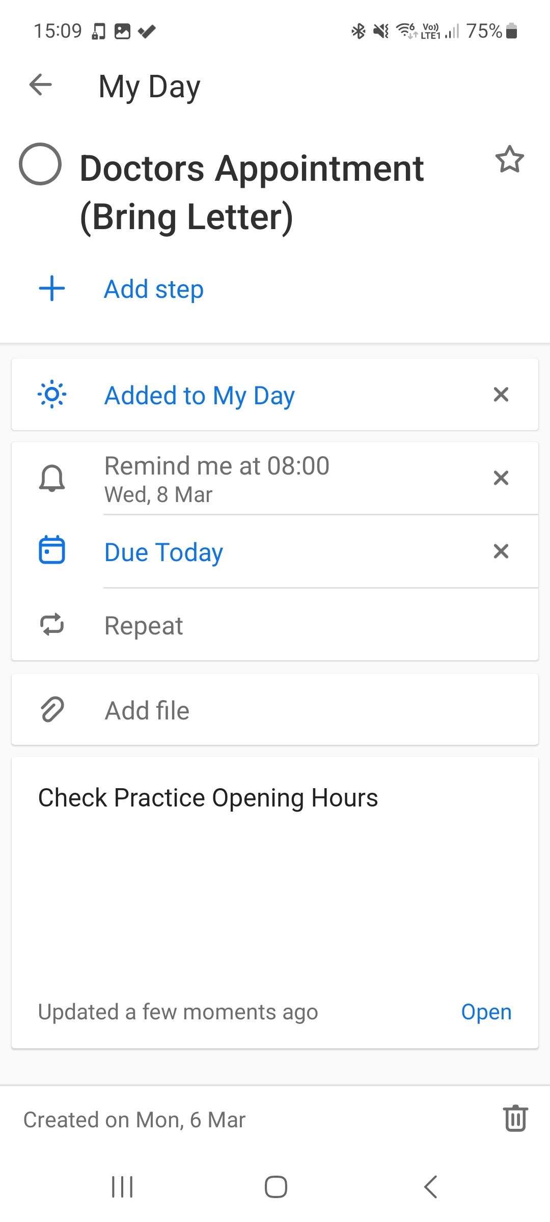 Microsoft To Do new My Day task page