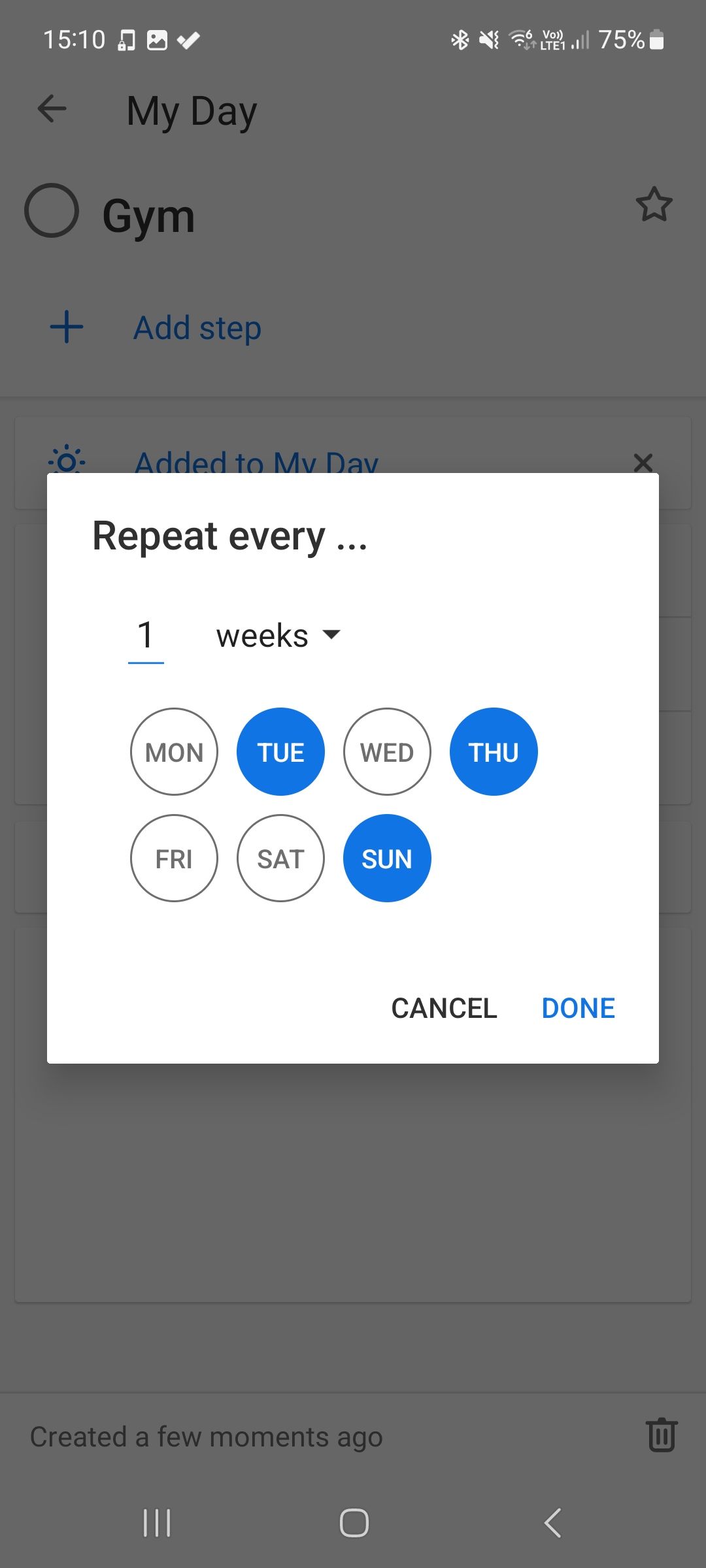 Microsoft To Do repeating tasks feature