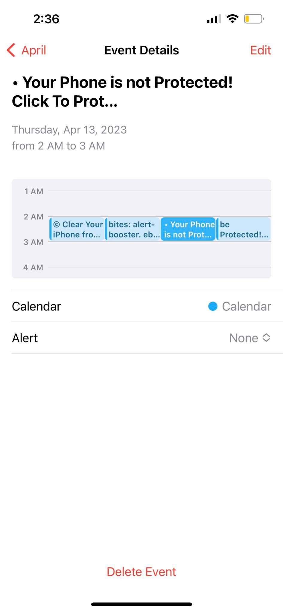 Opening Multiple Calendar Events on iPhone