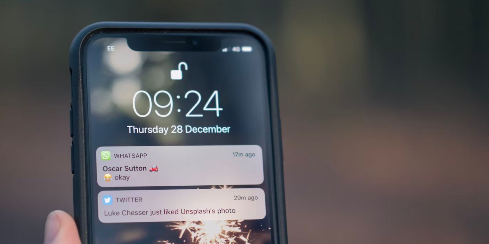 iphone lock screen showing notifications