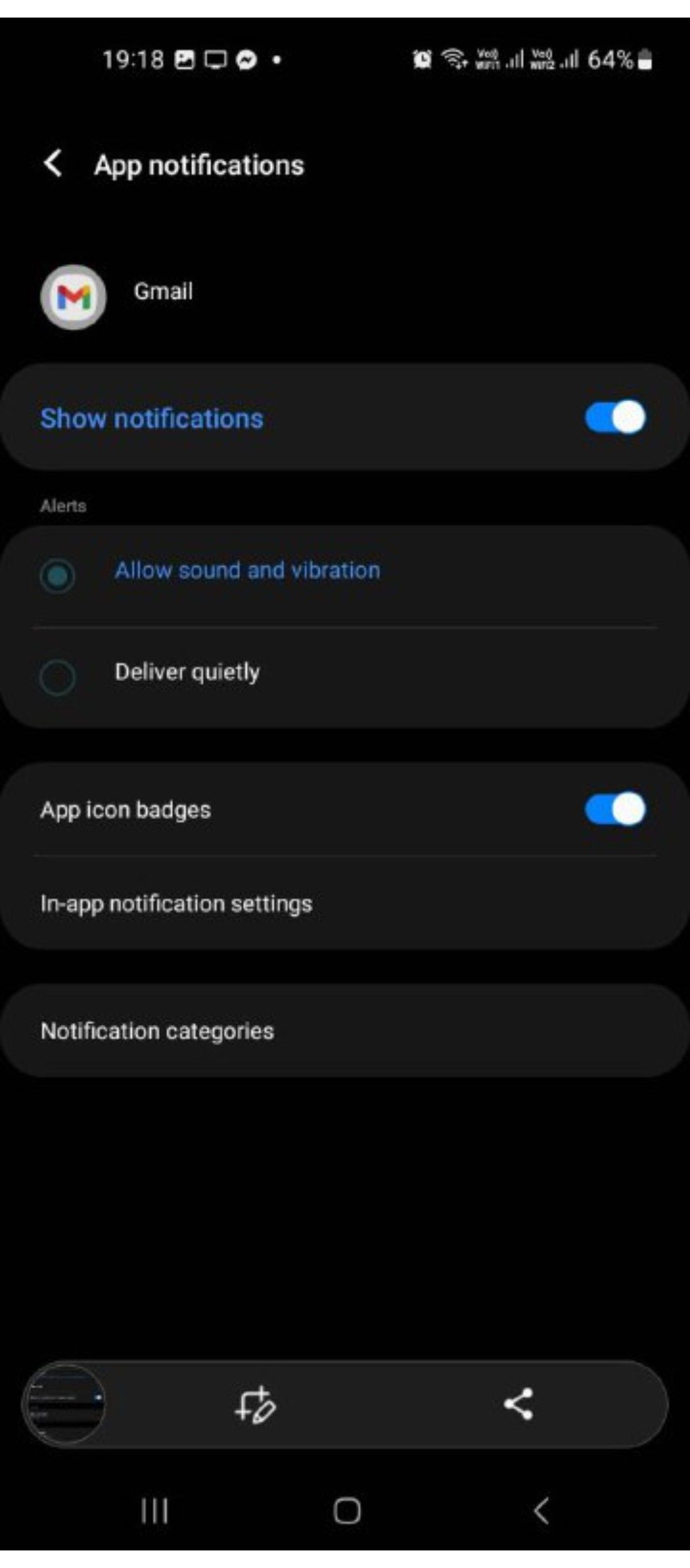 Setting up notifications on the Gmail app