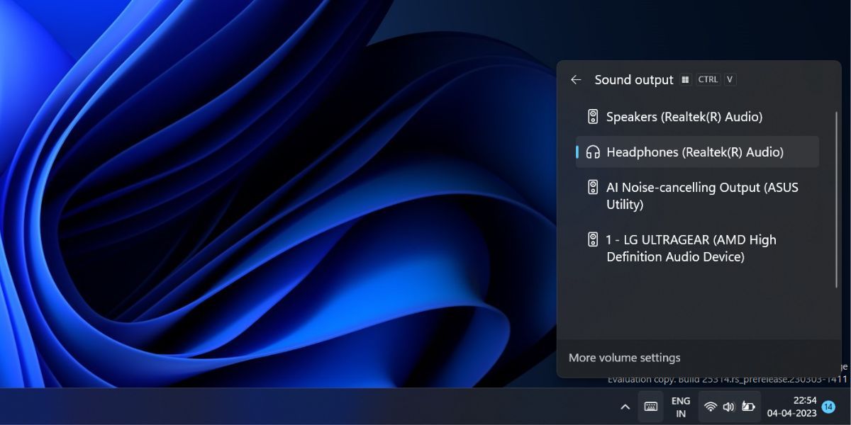 Old Volume Settings in Action Center