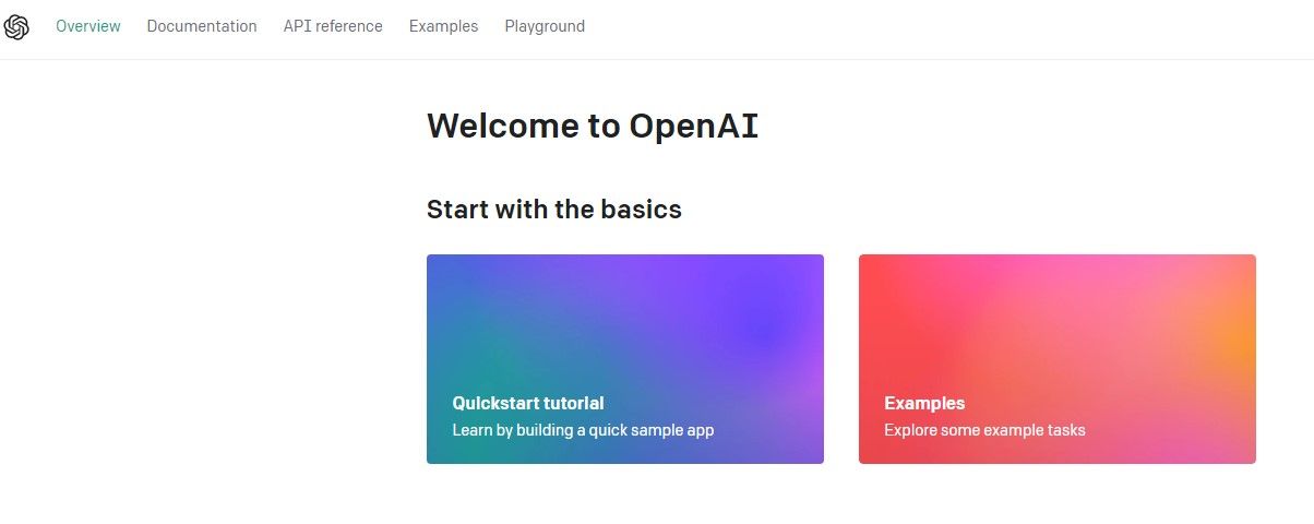 Trang Tổng quan về Bảng điều khiển dành cho nhà phát triển của OpenAI