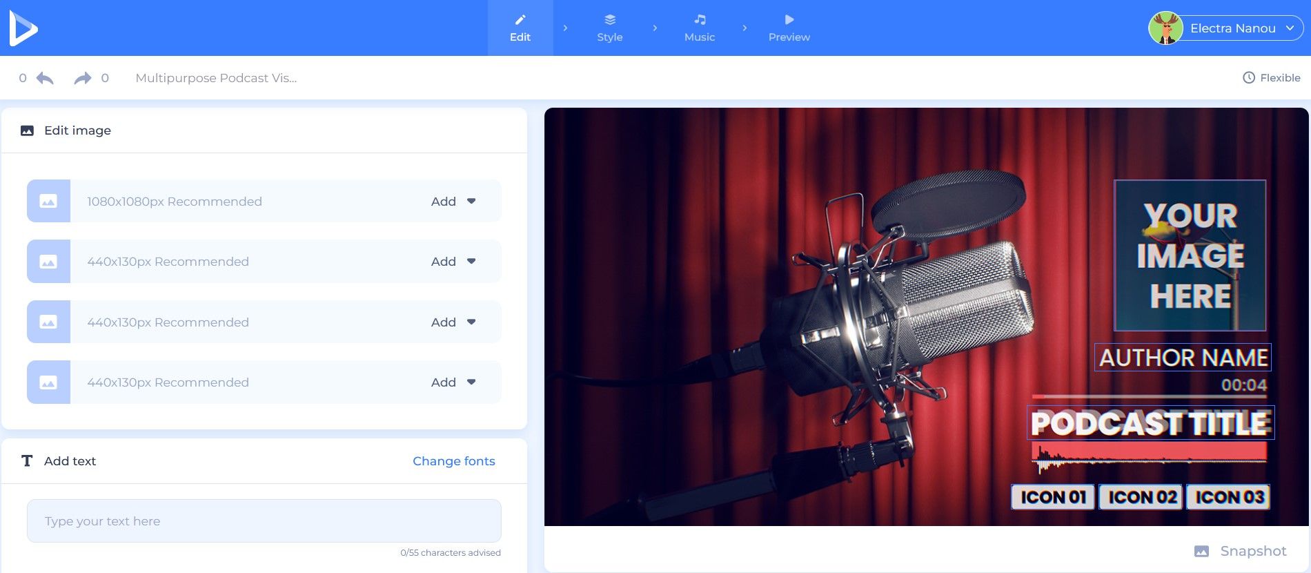 Podcast Audio Visualizer on Renderforest Online App