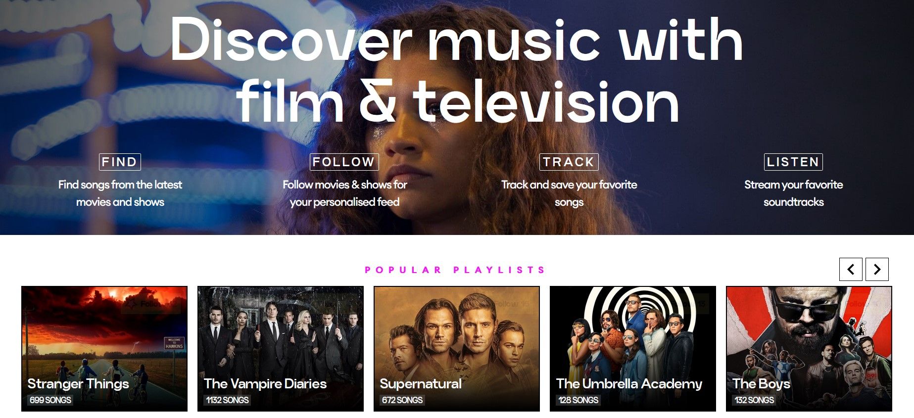 Popular TV Playlists on What Song Website