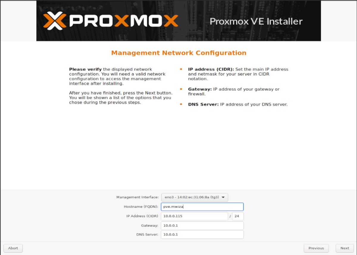 proxmox management gui settings