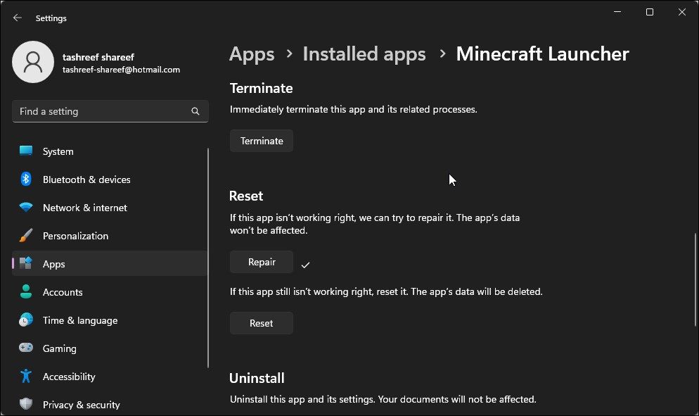 Réparer Le Lanceur Minecraft Windows 11