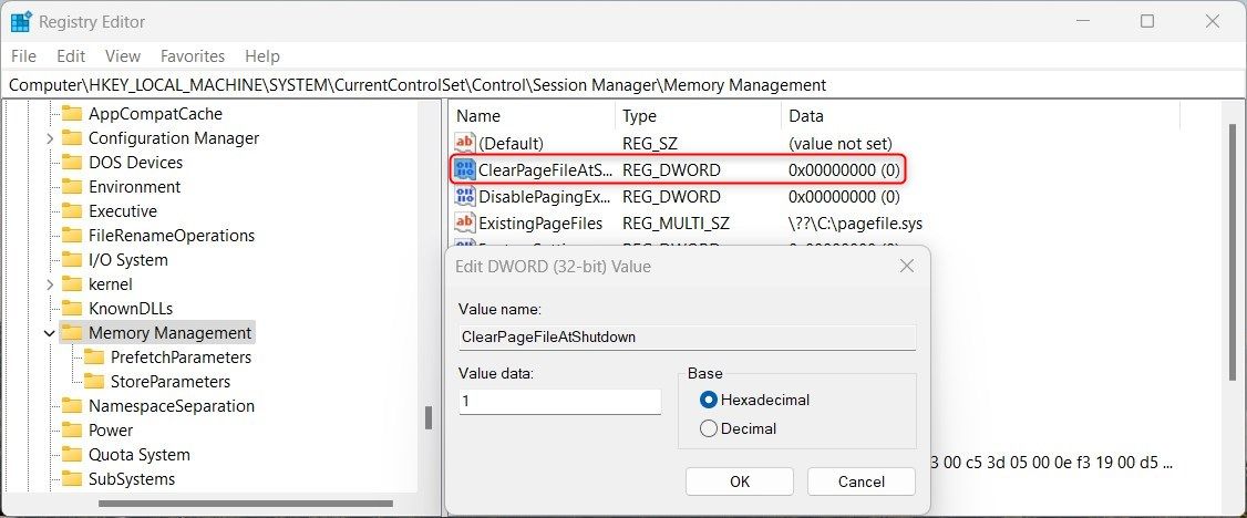 Reset Virtual Memory Using Registry