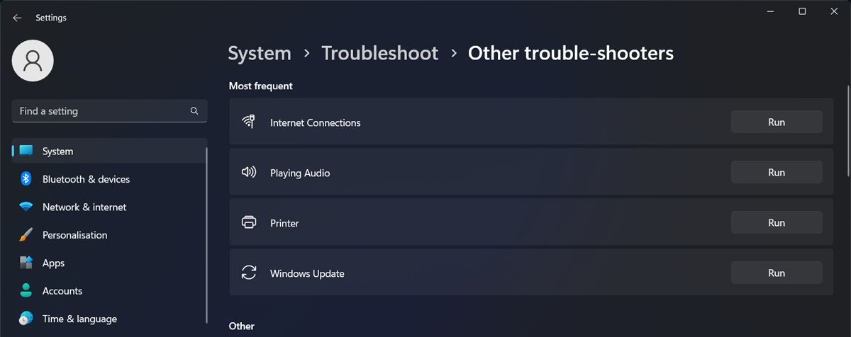 Run the Audio Troubleshooter in Windows 11