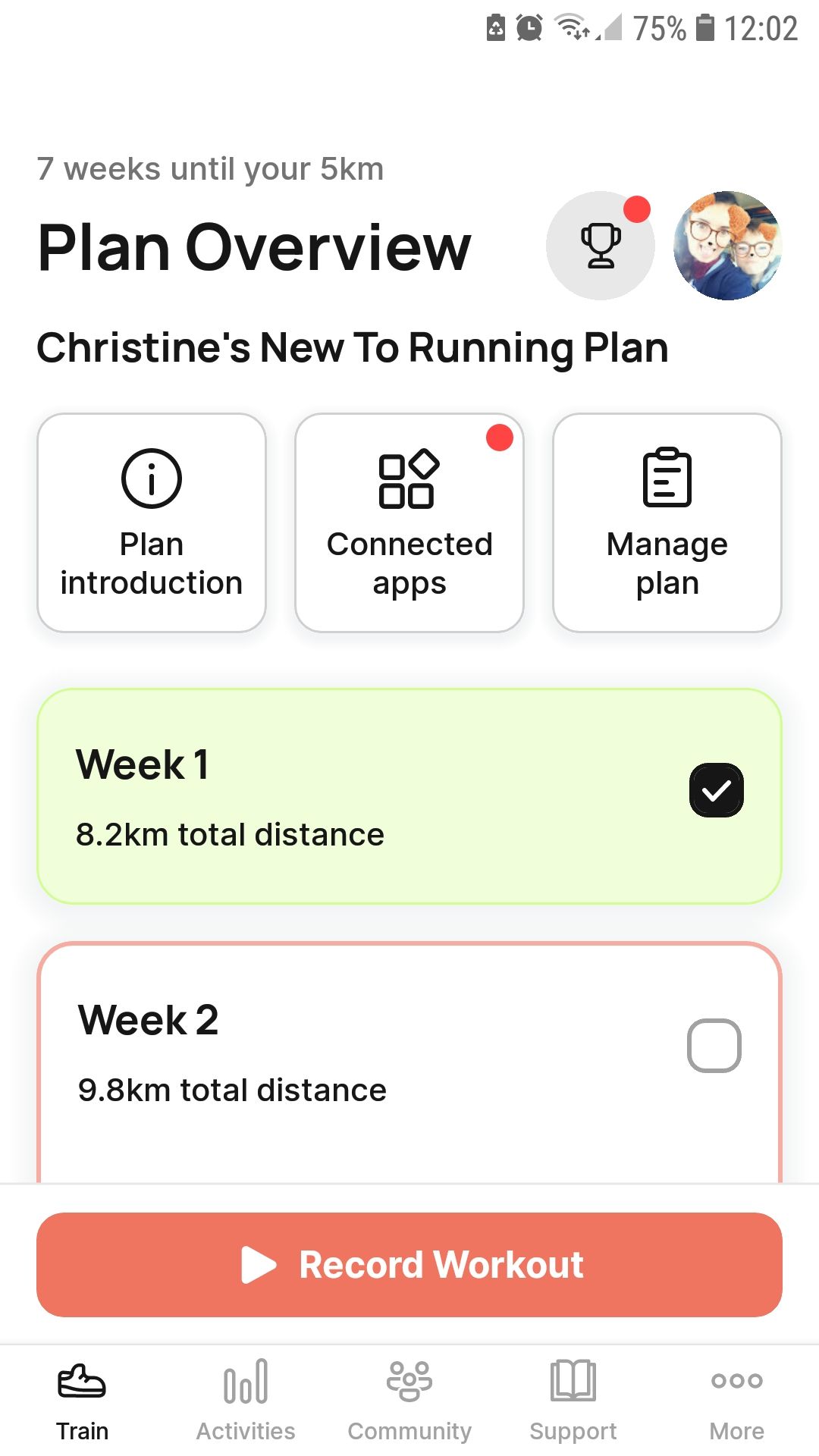 برنامه موبایل Runna running plan