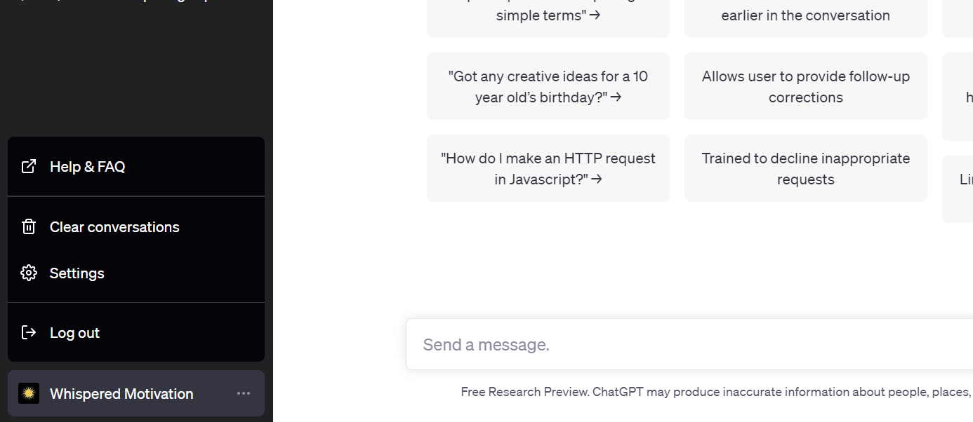 chatgpt prompt interface