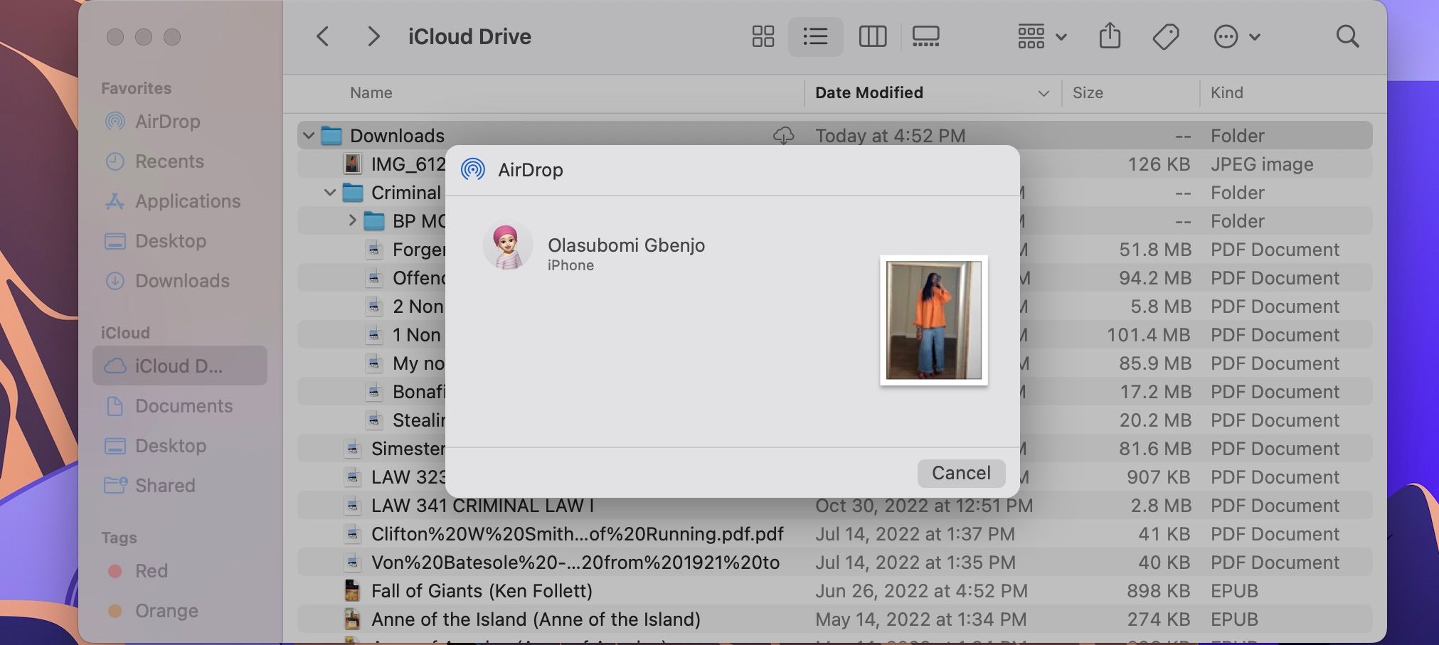 Menggunakan AirDrop di Mac 