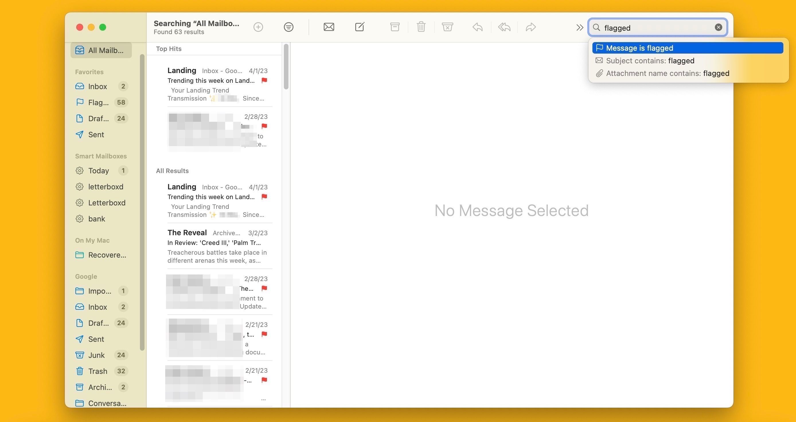 Screenshot of Apple Mail