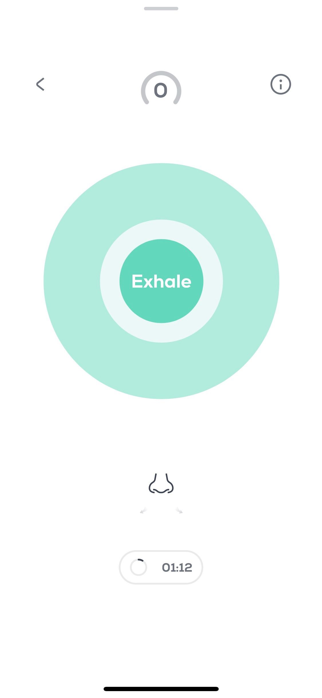 Screenshot of Breathwrk app simple exhale screen