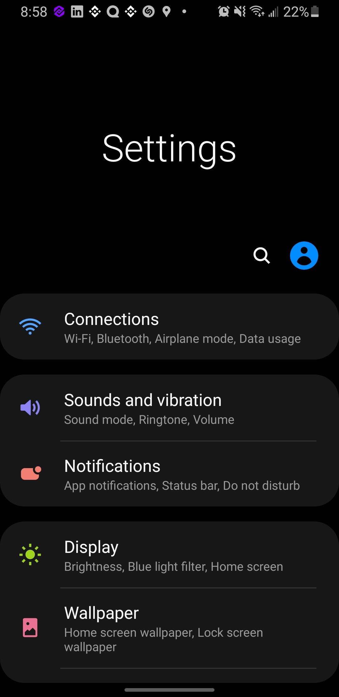accessing android setting menu