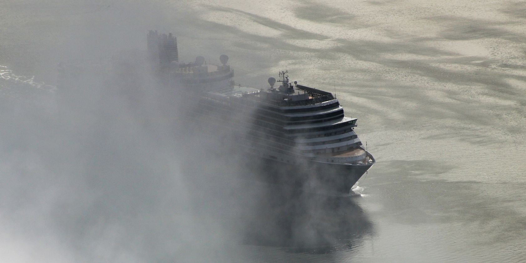 Cruise Ship out of Fog