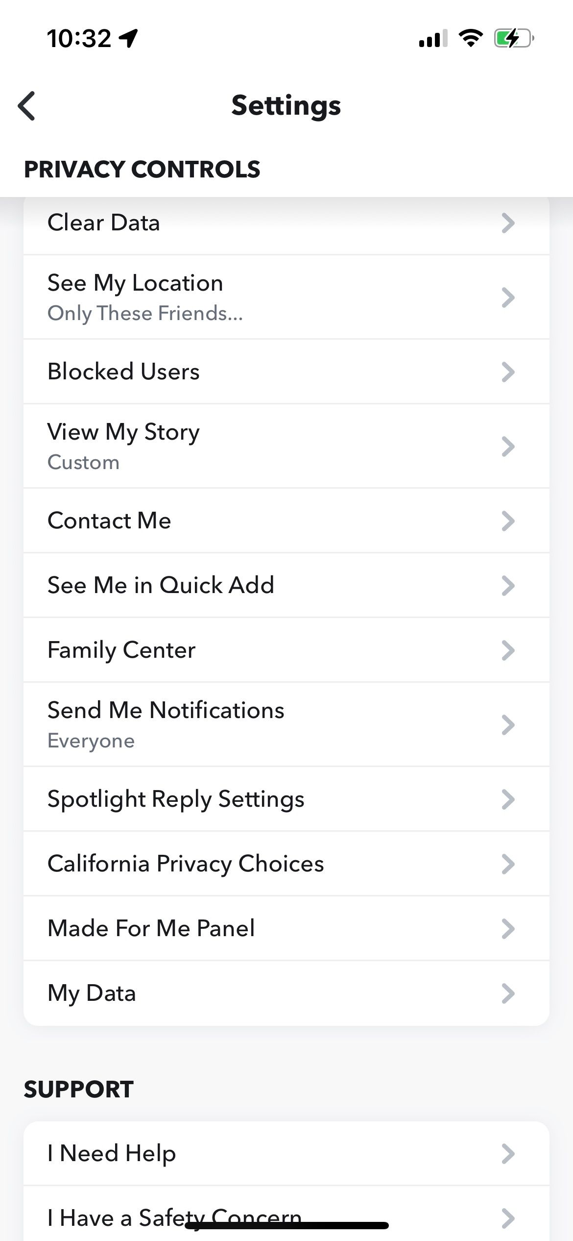 snapchat privacy controls