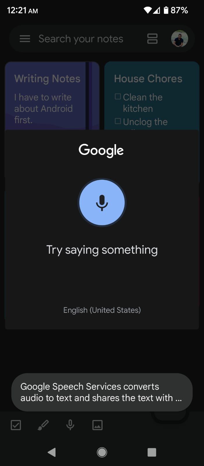 Ghi chú bằng giọng nói trong Google Keep