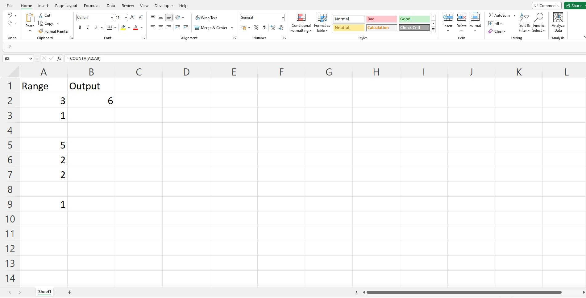 Random numbers in Excel column