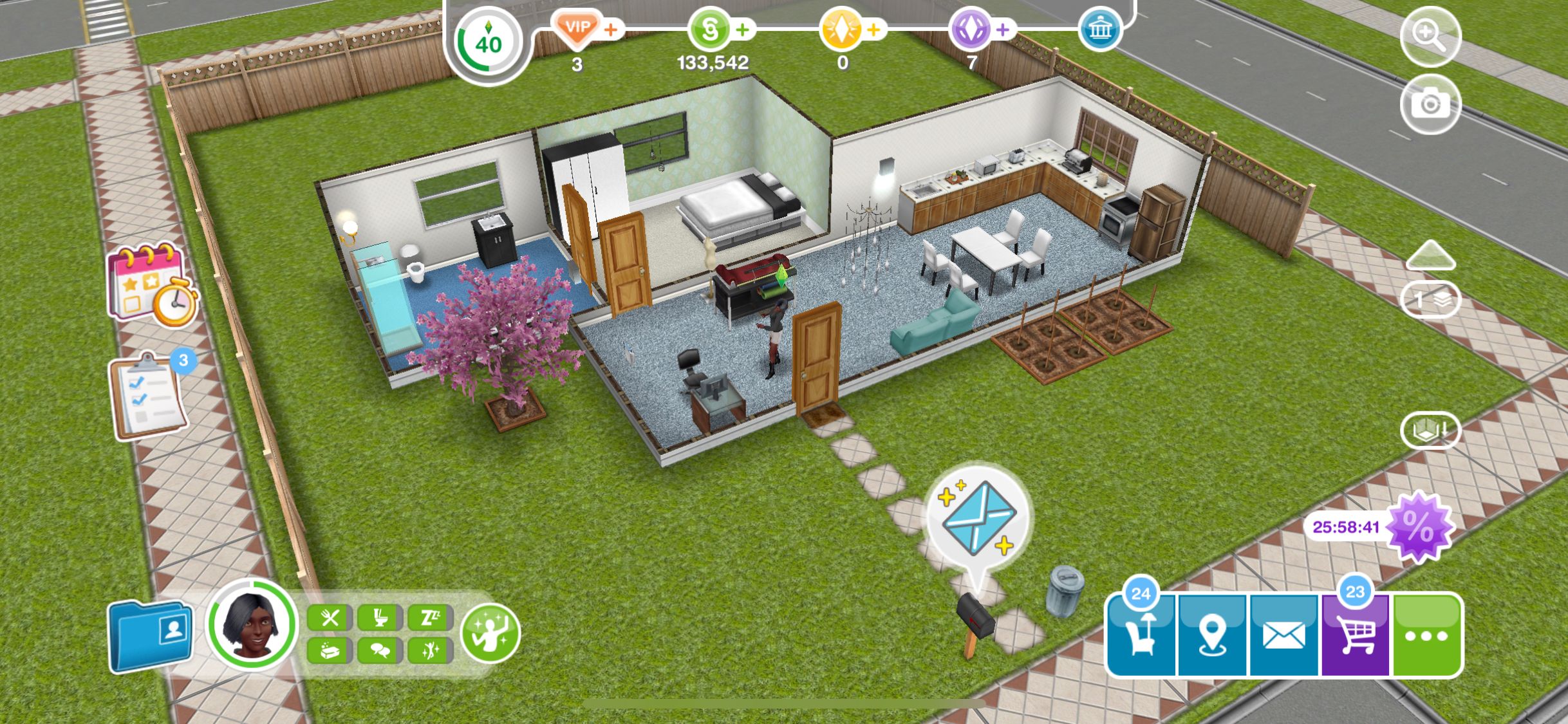 The Sims FreePlay - ảnh chụp màn hình ngôi nhà