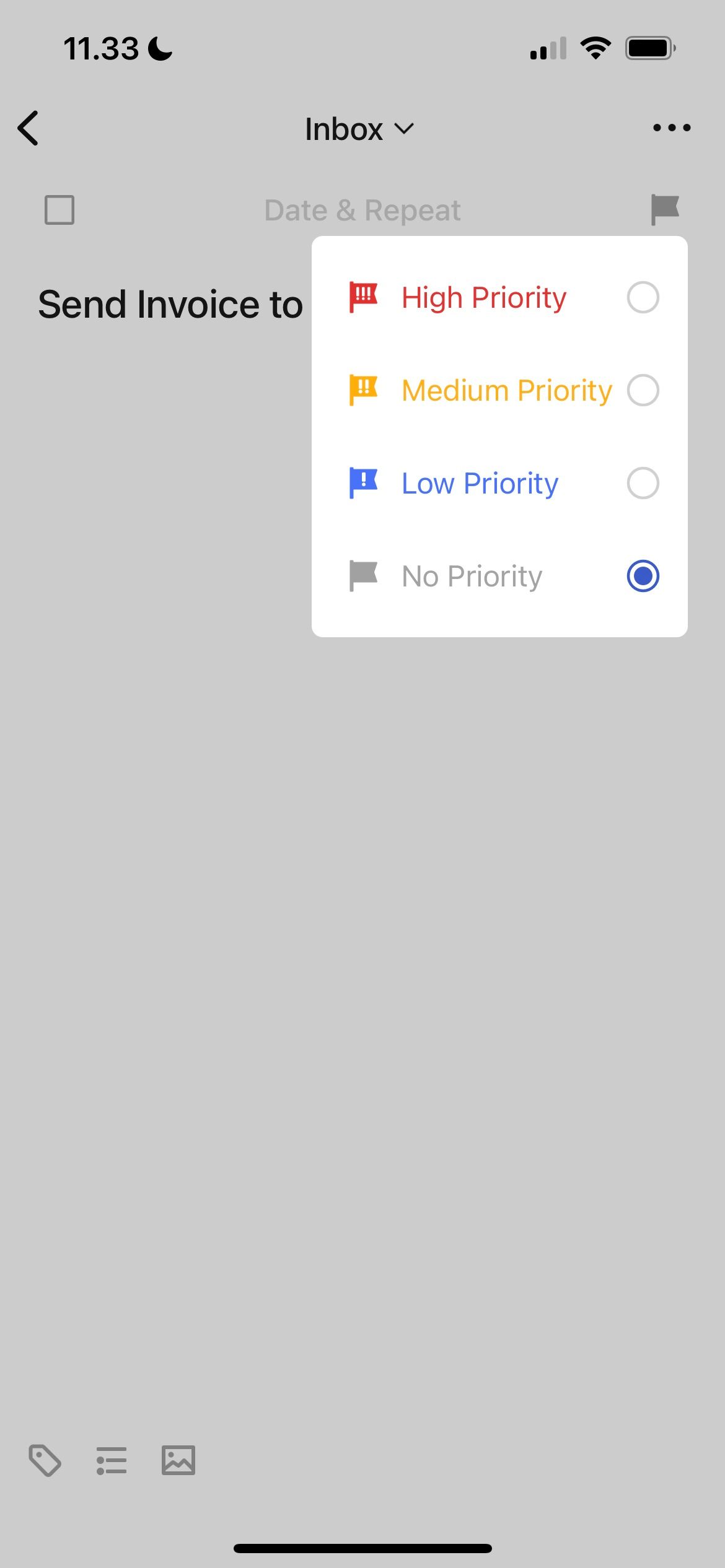 TickTick Task Prioritization Screenshot